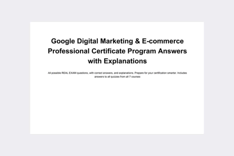Google Digital Marketing & E-commerce Professional Certificate Answers file demo preview